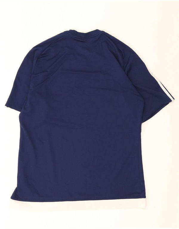 Ανδρικό T-Shirt Climalite Adidas Top Medium Navy Blue Colorblock Πολυεστέρας