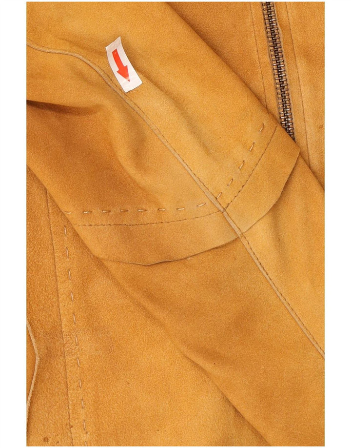 Vintage Γυναικείο Suede Πουκάμισο IT 44 Medium Beige Leather