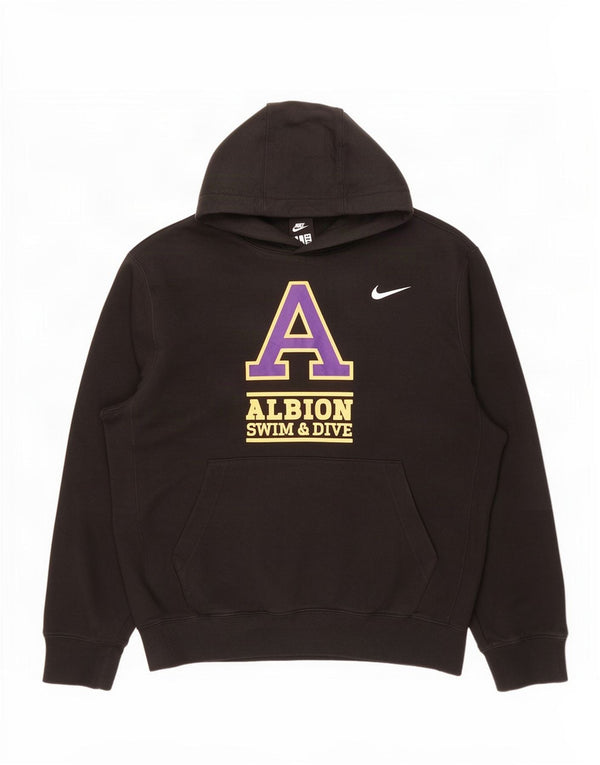 Ανδρικό γραφικό μπλουζάκι με κουκούλα Nike, μικρό μαύρο βαμβακερό