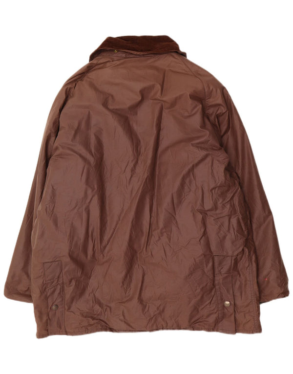 Vintage Ανδρικό Loose Fit Waxed Cotton Jacket UK 40 Large Brown
