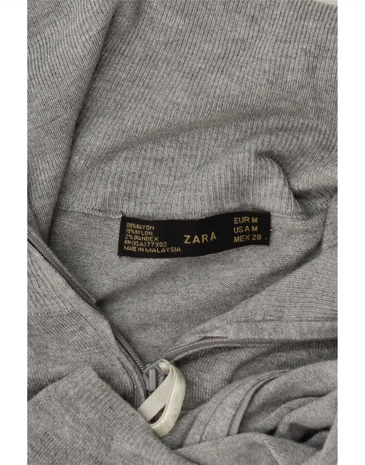 Zara Γυναικείο πουλόβερ UK 12 Medium Grey Rayon