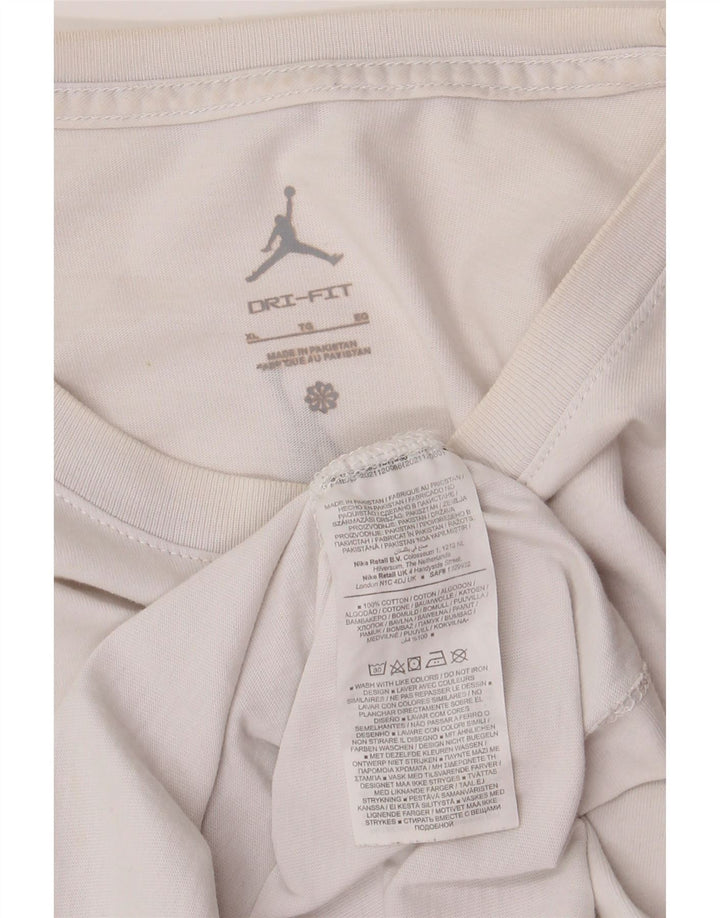 Jordan Ανδρικό γραφικό T-Shirt Top XL Λευκό βαμβακερό