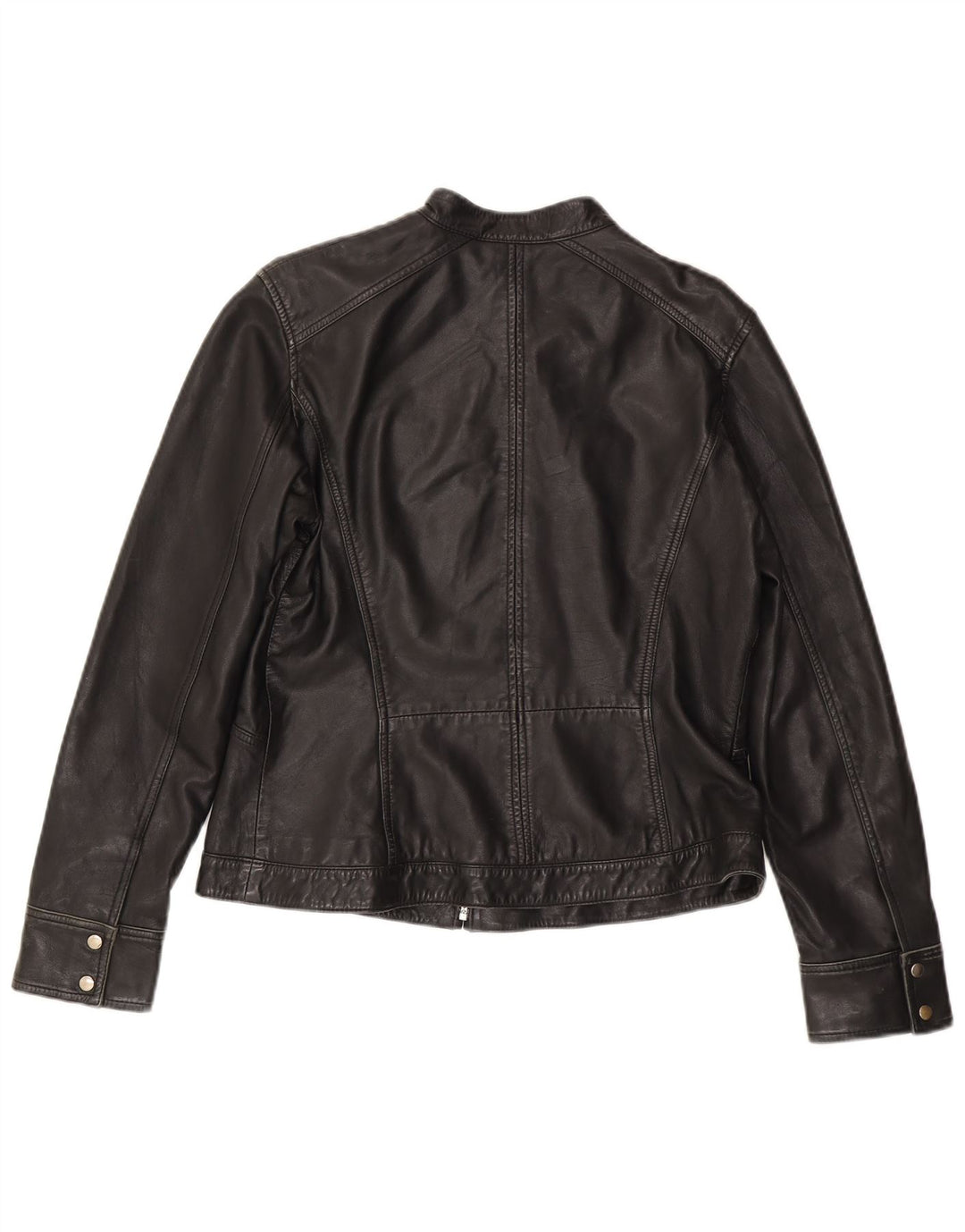 MONSOON Γυναικείο Δερμάτινο Μπουφάν UK 14 Large Μαύρο Δερμάτινο