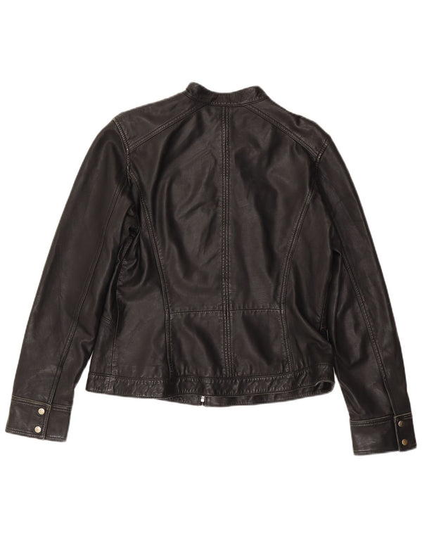 MONSOON Γυναικείο Δερμάτινο Μπουφάν UK 14 Large Μαύρο Δερμάτινο