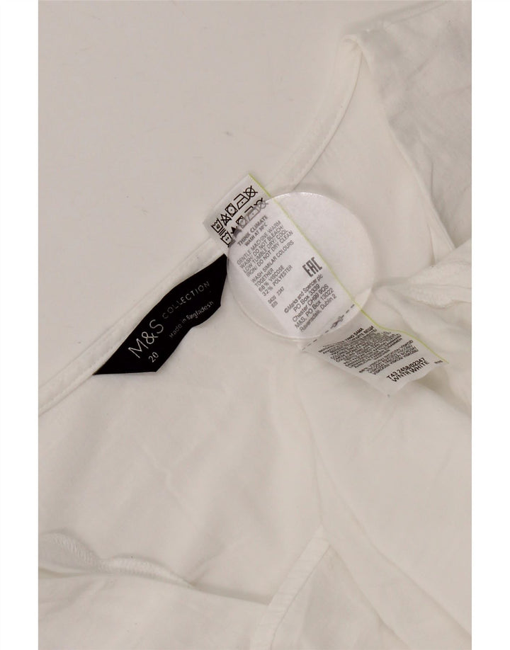 Marks & Spencer Γυναικεία Μπλούζα Τοπ UK 20 2XL Λευκή βισκόζη