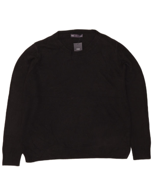 Marks & Spencer Γυναικείο πουλόβερ με λαιμόκαυστο UK 18 XL μαύρο ακρυλικό