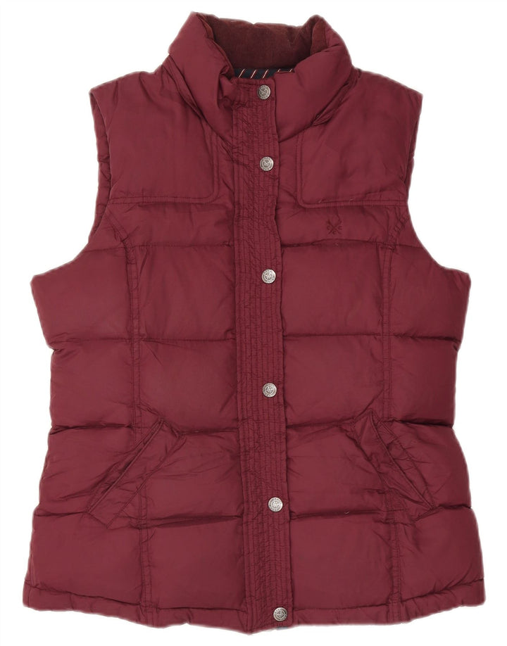 Crew Clothing Γυναικεία padded Gilet UK 12 Medium Maroon Polyester