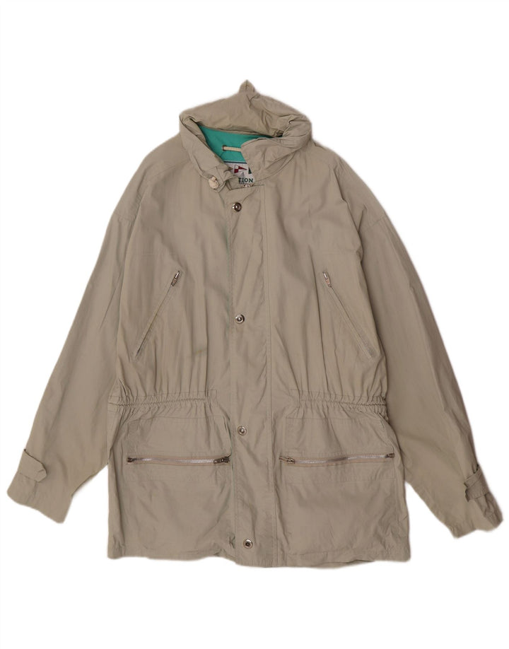 Vintage Ανδρικό κουκούλα Utility Jacket IT 48 Medium Grey Cotton