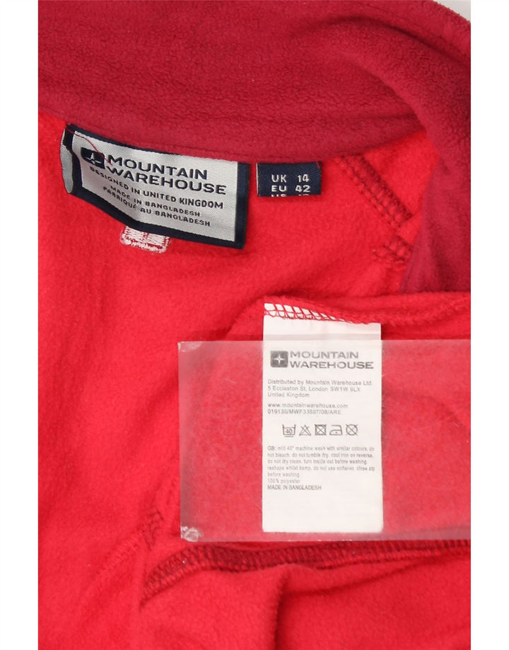 Mountain Warehouse Γυναικείο φερμουάρ Fleece Jumper UK 14 μεγάλο κόκκινο πολυεστέρα