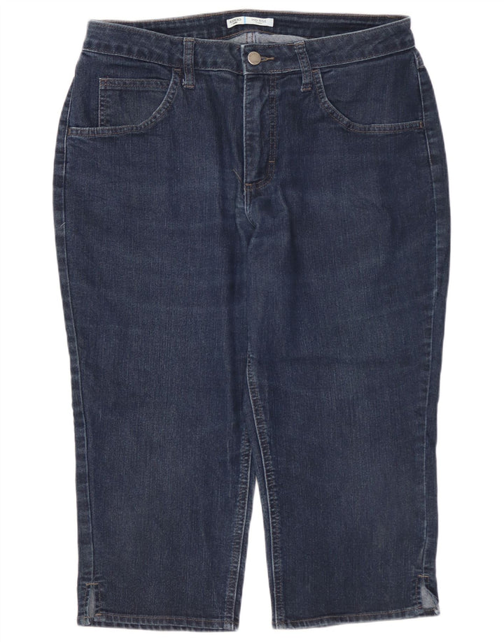 LEE Womens Riders Ψηλόμεσο Capri Jeans US 12 Large W32 L19 Navy Blue