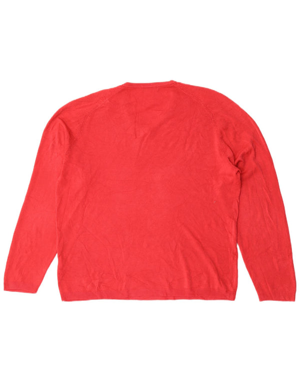 Ανδρικό πουλόβερ Marks & Spencer Autograph V-Neck Jumper XL Κόκκινο Ακρυλικό