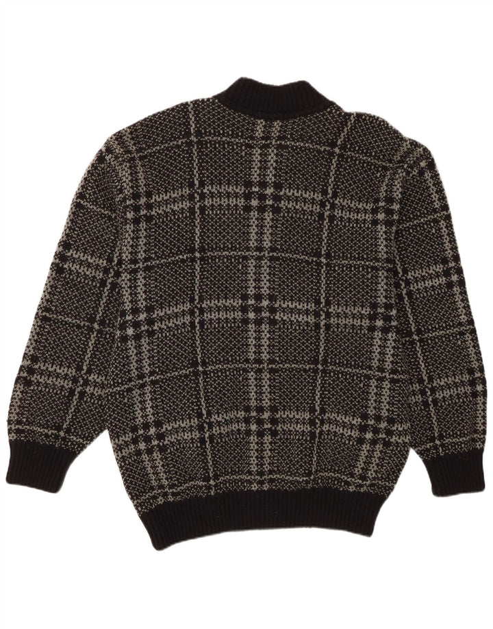 Ανδρική ζακέτα Vintage IT 52 Large Black Check Wool