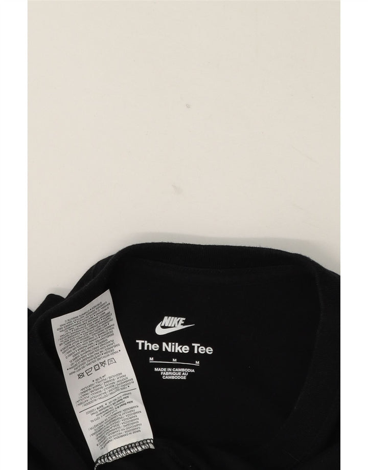 Ανδρικό γραφικό μπλουζάκι Nike, μεσαίο μαύρο βαμβακερό