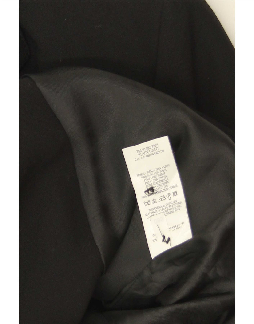 Marks & Spencer Γυναικείο Πανωφόρι UK 16 Large Black New Wool