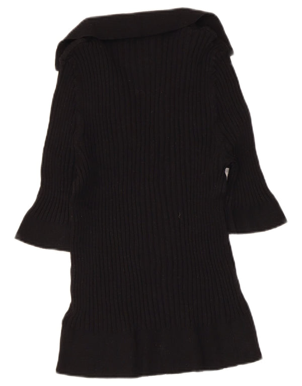 MARKS & SPENCER Γυναικείο Crop Polo πουλόβερ με λαιμόκοψη UK 16 μεγάλο μαύρο