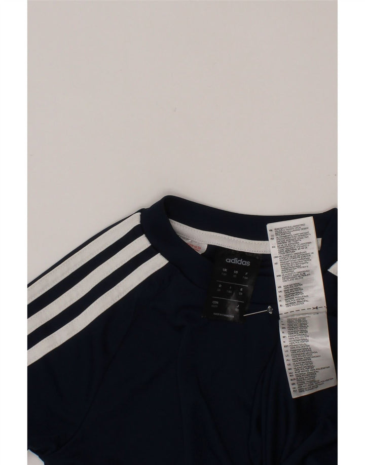 ADIDAS Boys Climalite T-shirt Top 7-8 ετών Navy Blue Polyester