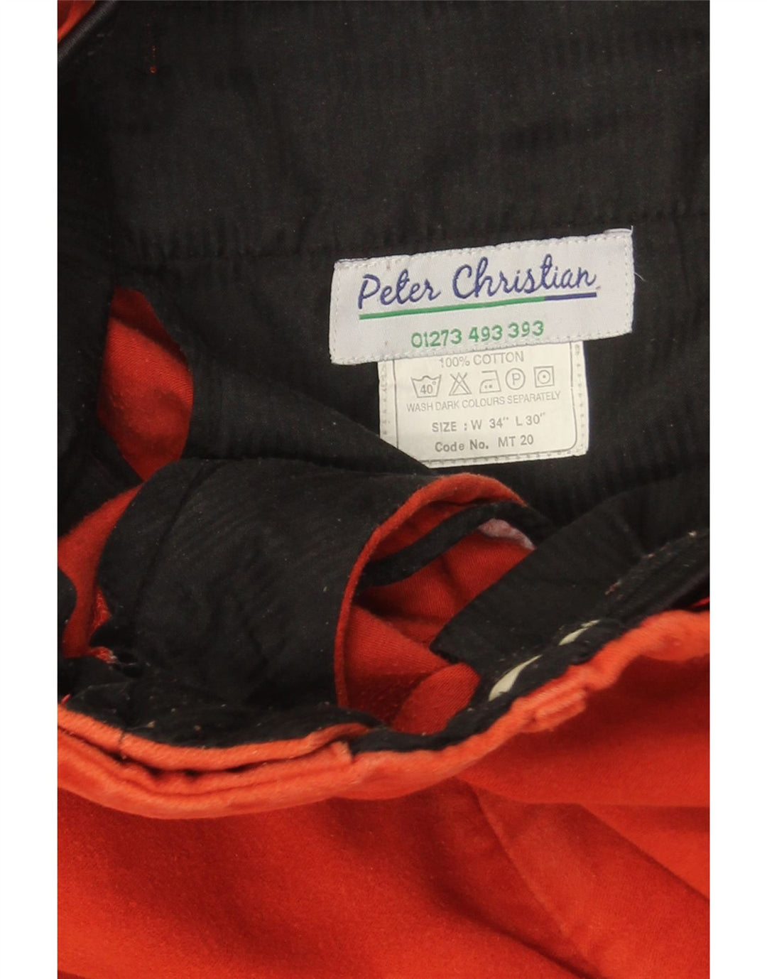 PETER CHRISTIAN Ανδρικό ίσιο παντελόνι Chino W34 L30 κόκκινο βαμβακερό