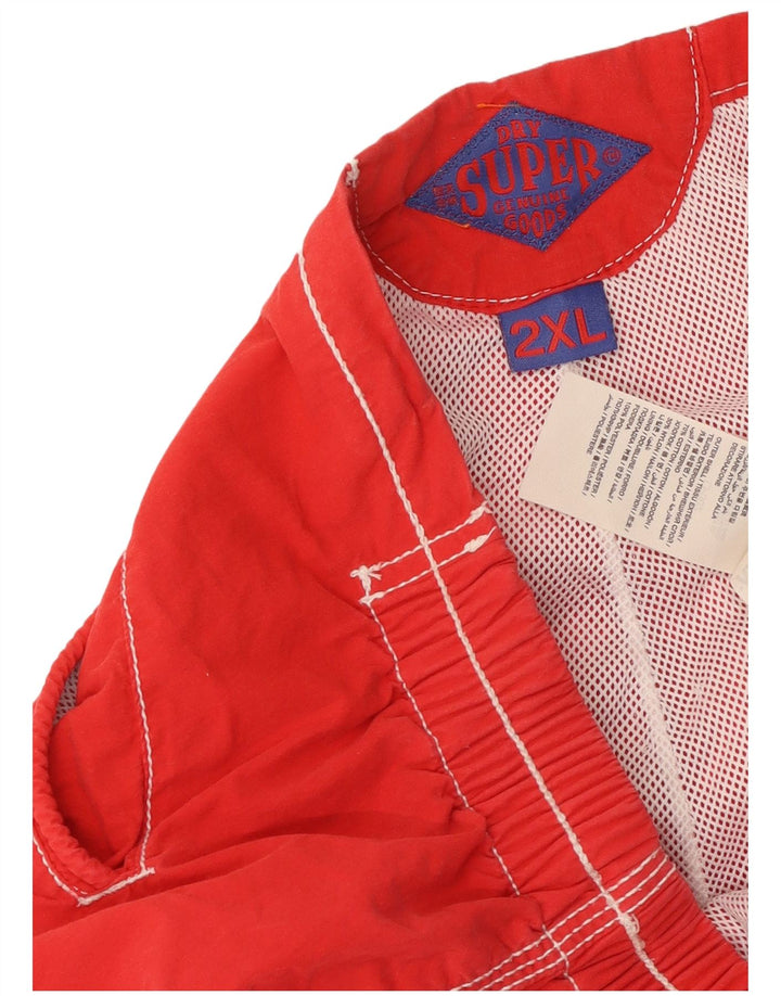 Ανδρικό σορτς κολύμβησης Superdry 2XL κόκκινο βαμβακερό