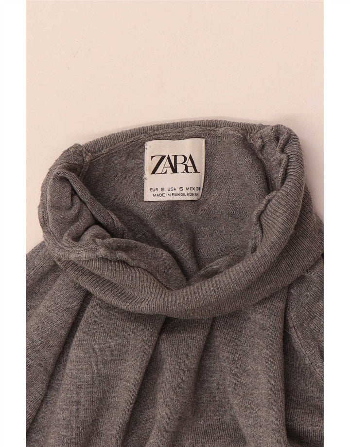 Ανδρικό πουλόβερ Zara με ρολό λαιμόκοψη σε γκρι μικρό