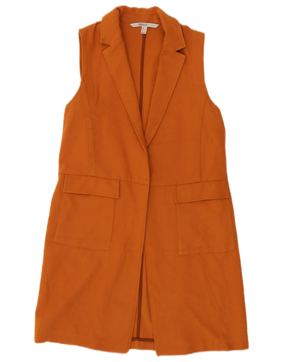 Zara Γυναικείο Trafaluc Longline Gilet UK 12 Medium Orange Polyester