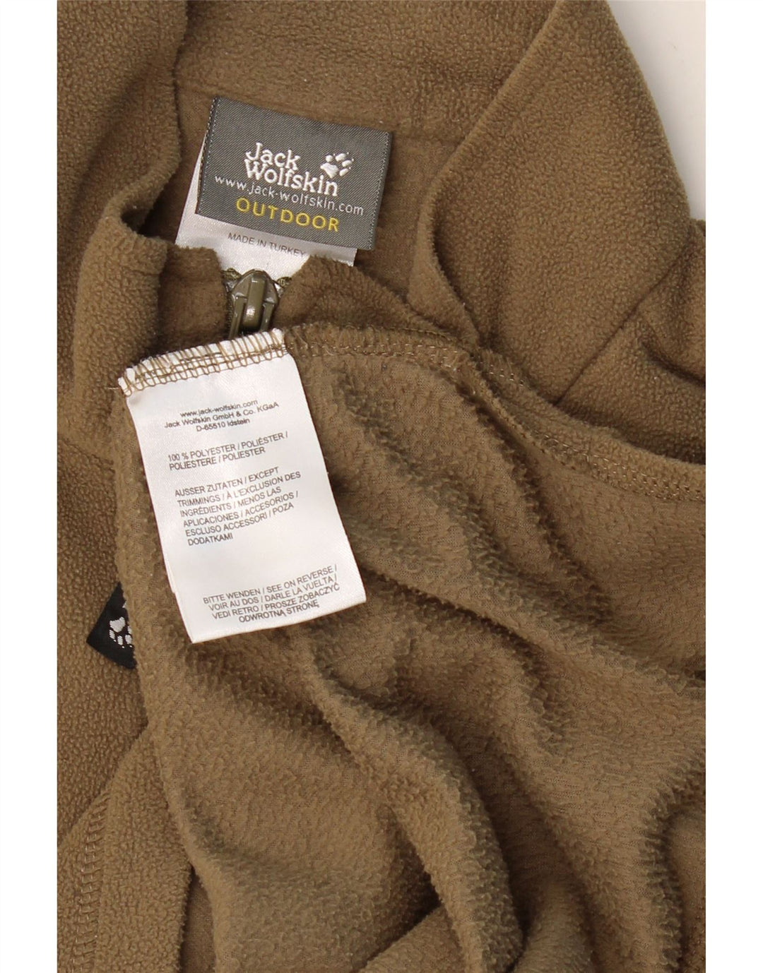 JACK WOLFSKIN Ανδρικό φερμουάρ με λαιμόκοψη φλις άλμα UK 40/42 Μεγάλο χακί πολυεστέρας