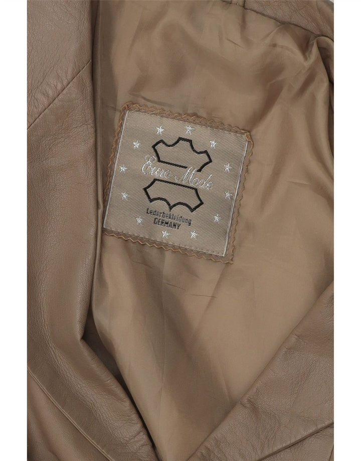 Vintage Γυναικείο Δερμάτινο Μπουφάν με 3 Κουμπιά UK 16 Large Grey Leather