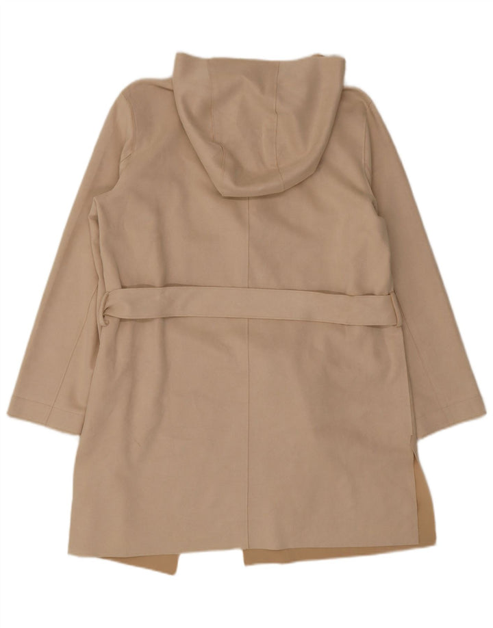 Zara Γυναικείο πανωφόρι με κουκούλα UK 14 Medium Beige Polyester