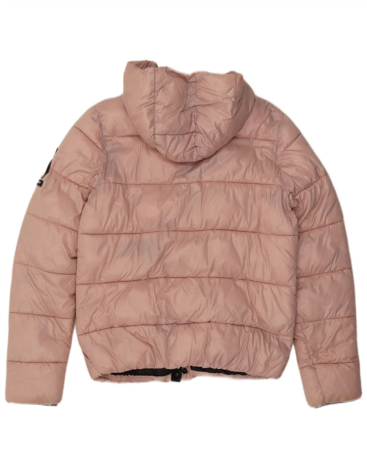 Superdry γυναικείο μπουφάν με κουκούλα UK 12 Medium Pink Nylon