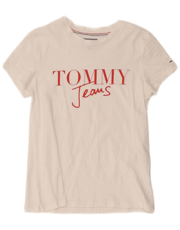 Γυναικείο γραφικό μπλουζάκι Tommy Hilfiger Top UK 6 XS Λευκό