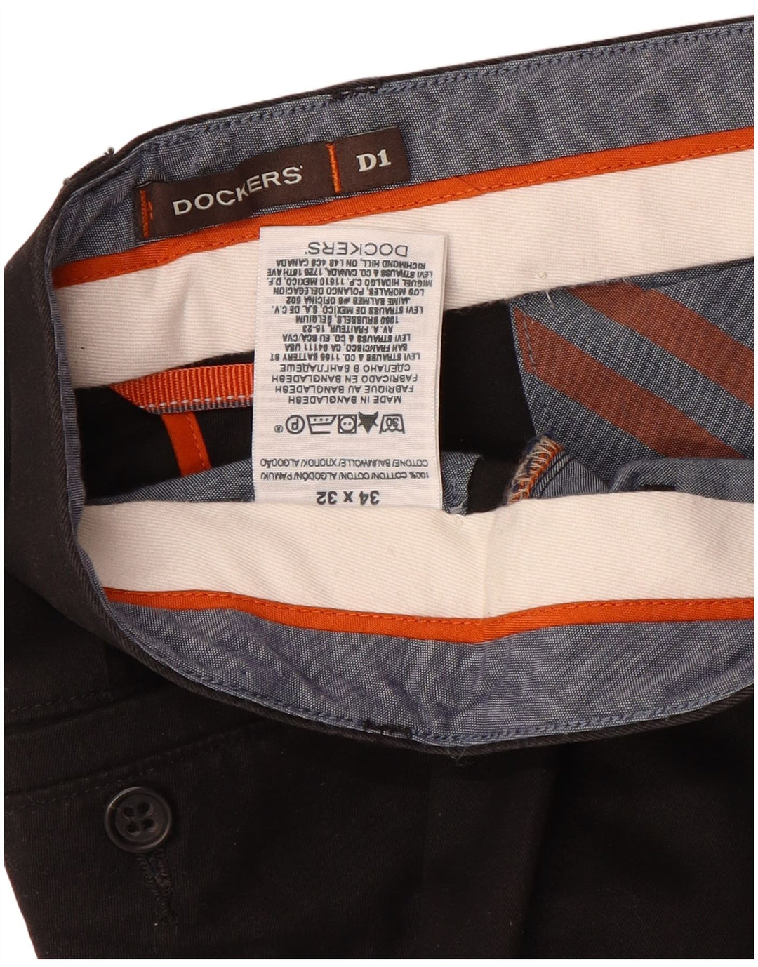 Dockers Ανδρικό ίσιο παντελόνι Chino W34 L30 Μαύρο βαμβακερό