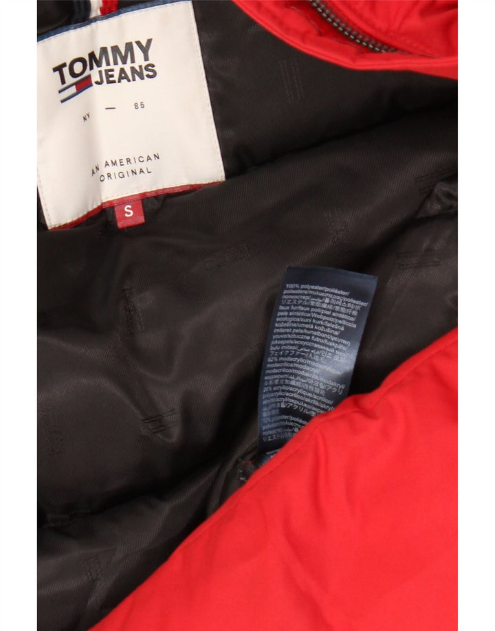Tommy Hilfiger γυναικείο μπουφάν με κουκούλα UK 10 Μικρό κόκκινο πολυεστέρα