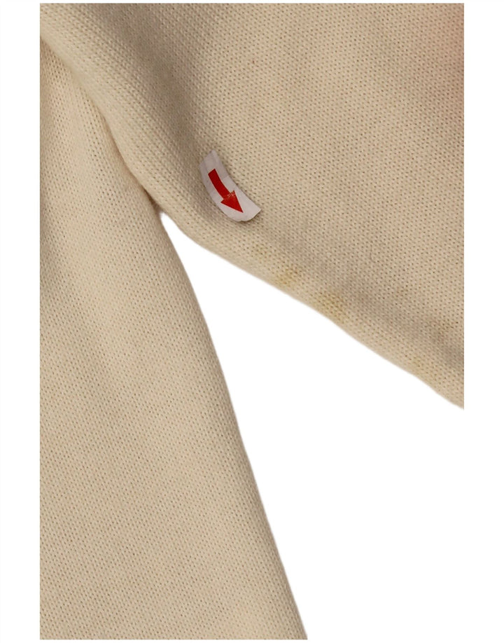 CIRO ESPOSITO Γυναικείο πλεκτό πουκάμισο μπλούζα UK 14 Large Off White Wool