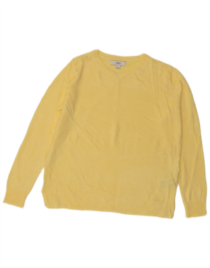 Γυναικείο πουλόβερ με λαιμόκοψη MARKS & SPENCER UK 12 Medium Yellow
