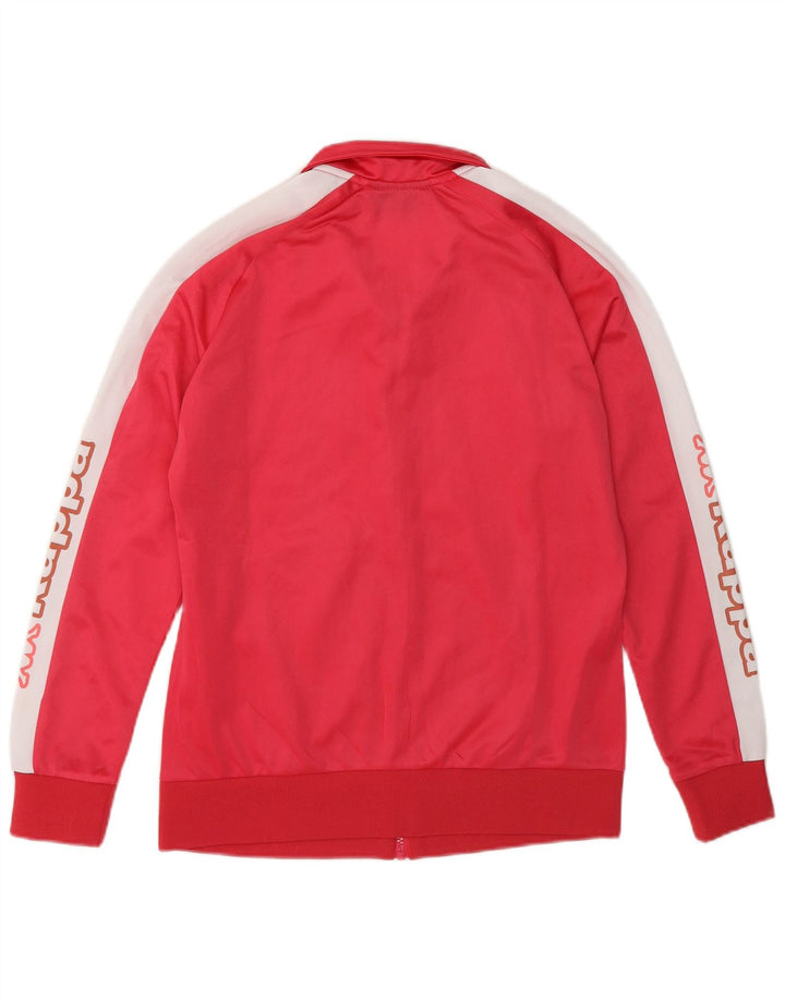 KAPPA Womens Tracksuit Top Jacket UK 14 Medium Red Polyester Sports