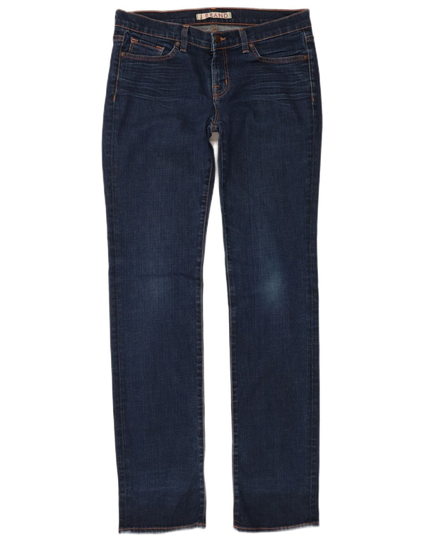 J Brand Womens Distressed Straight Jeans W31 L34 Navy Blue Cotton