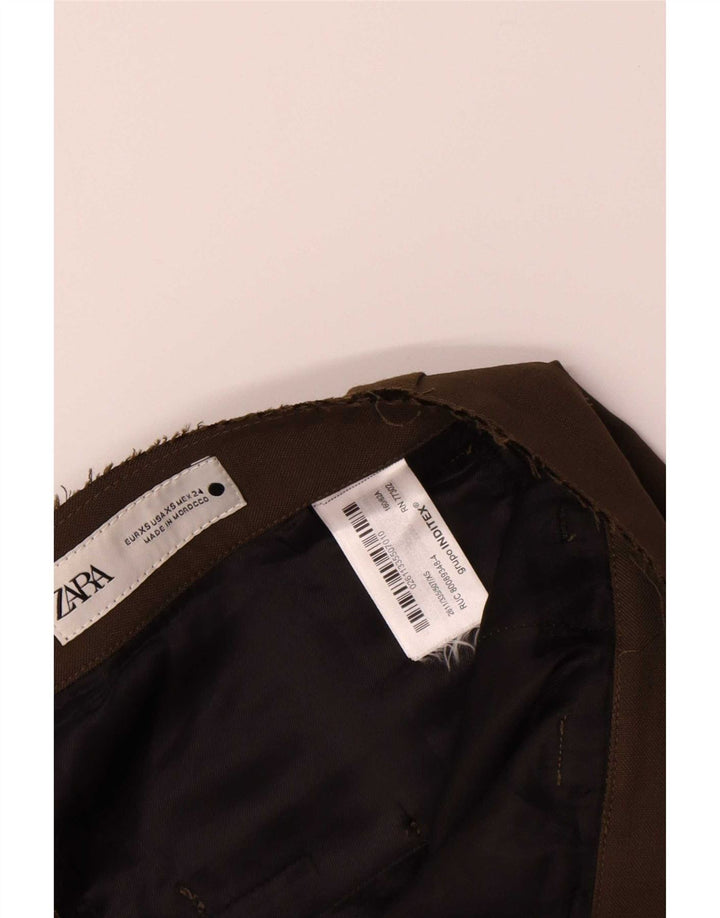 Zara Γυναικείο παντελόνι Chino Bootcut XS W24 L33 Khaki Polyester