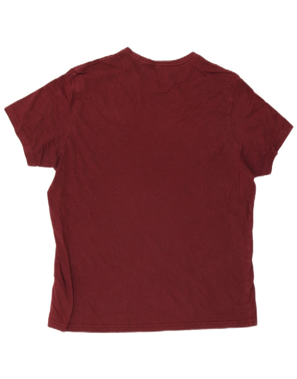 Jack Wills Ανδρικό μπλουζάκι Classic Fit Top μεγάλο μπορντό βαμβακερό