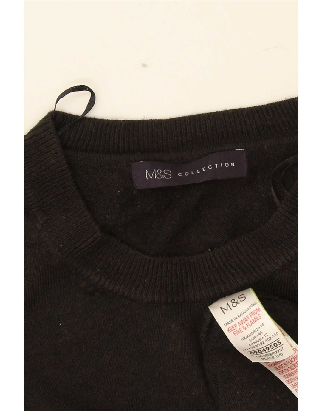 Marks & Spencer Γυναικείο πουλόβερ με λαιμόκοψη UK 16 Large Μαύρο