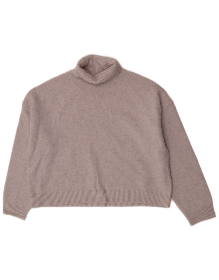 Massimo Dutti Γυναικείο πουλόβερ μεγάλου μεγέθους με ρολό λαιμόκοψη UK 6 XS γκρι μαλλί