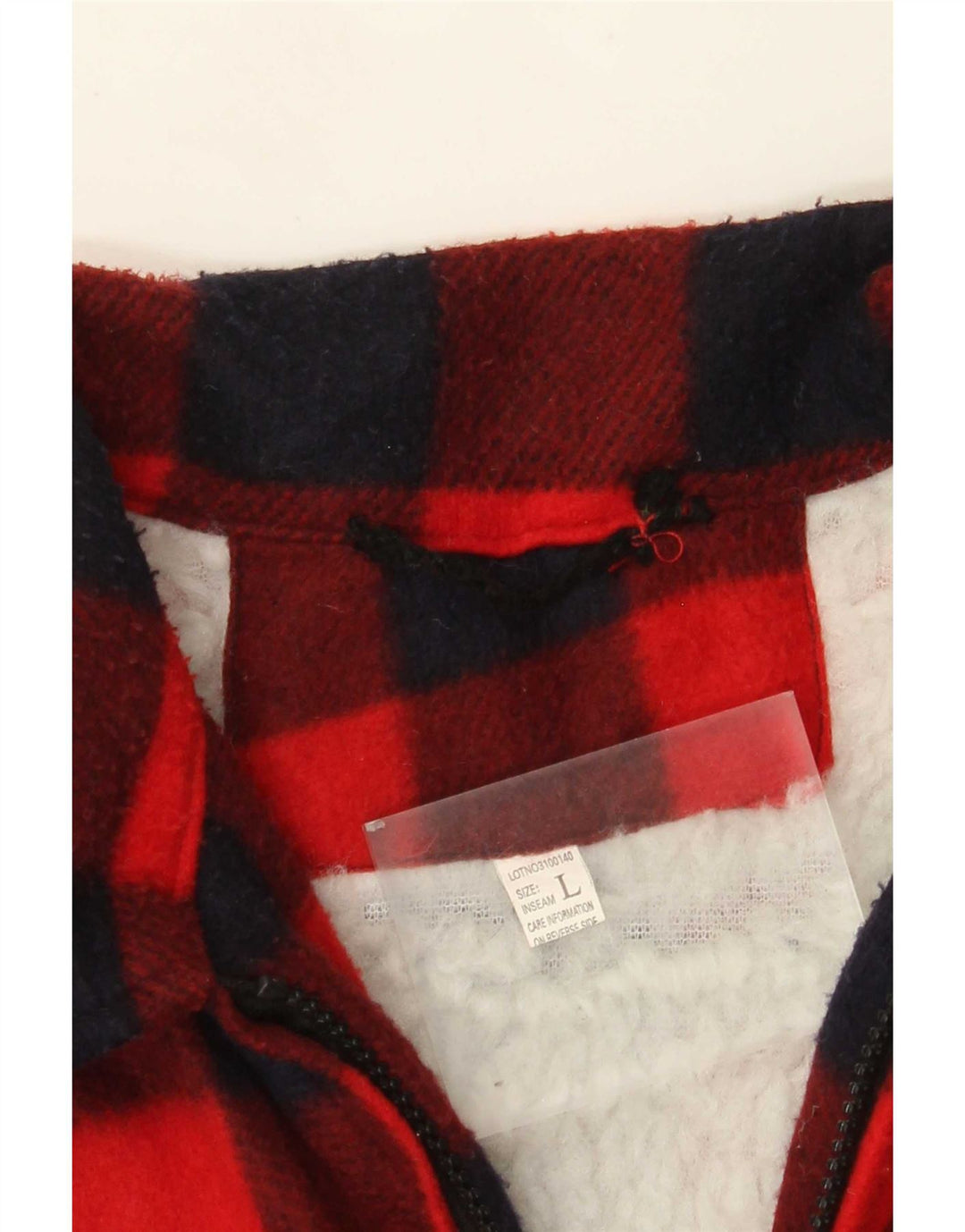 Vintage Ανδρικό Fleece πουκάμισο Ξυλοκόπος Μεγάλο Κόκκινο Πολυεστέρας Gingham