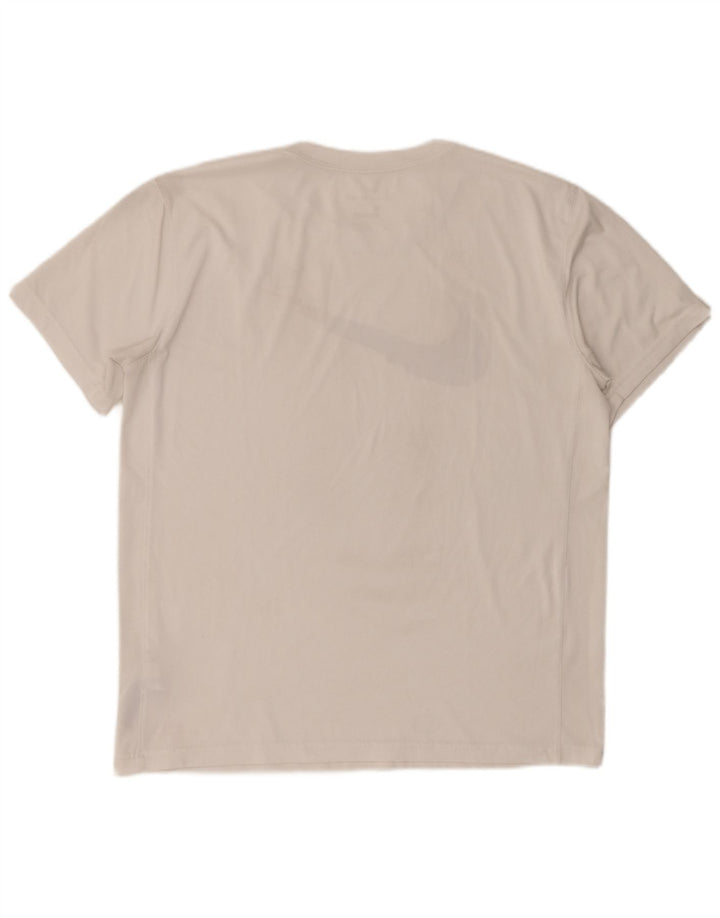 Ανδρικό γραφικό T-Shirt Nike, ανδρικό Dri Fit, μεγάλο λευκό πολυεστέρα