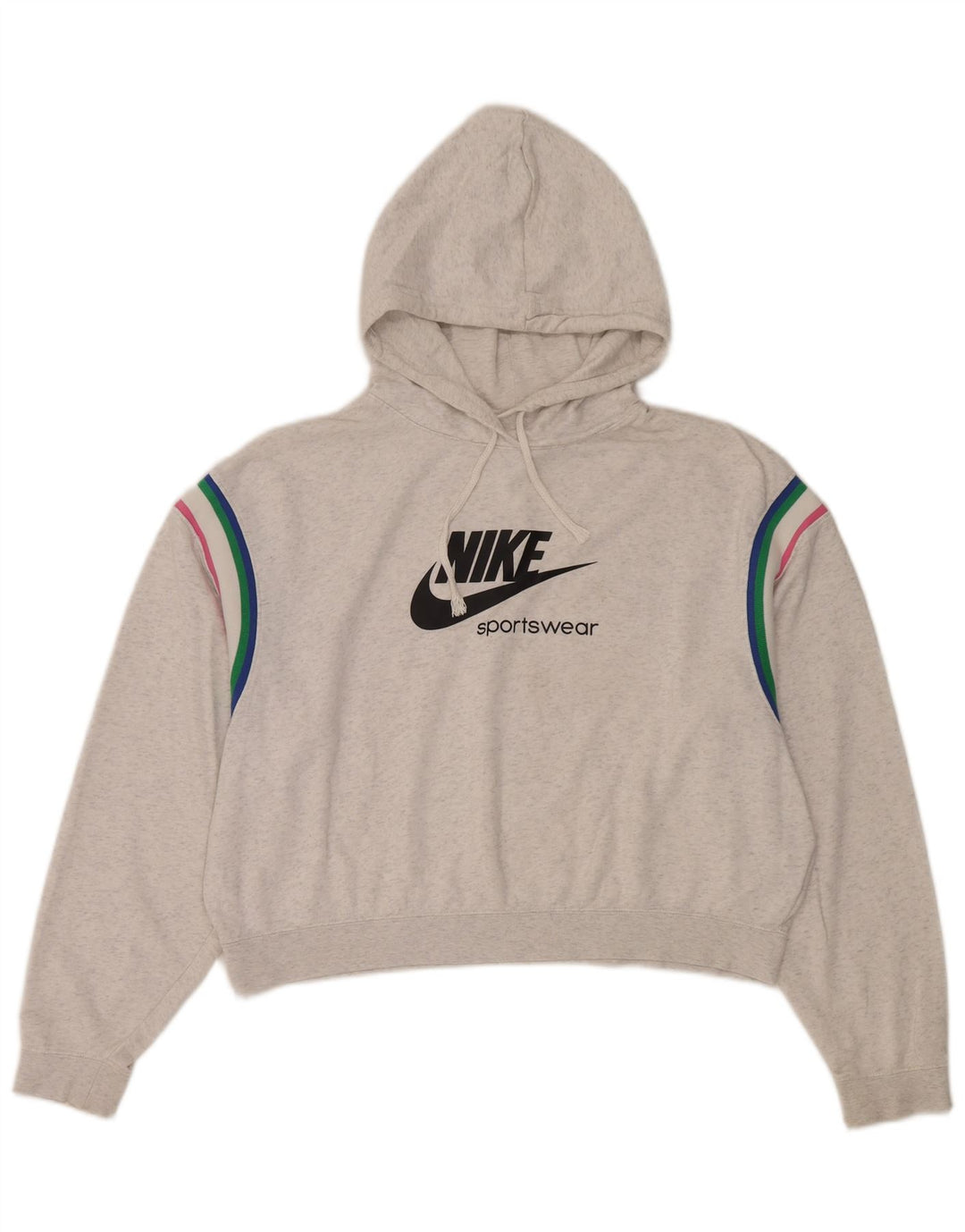 Γυναικείο γραφικό υπερμεγέθη κουκούλα Nike UK 14 Βαμβακερό μεσαίο γκρι