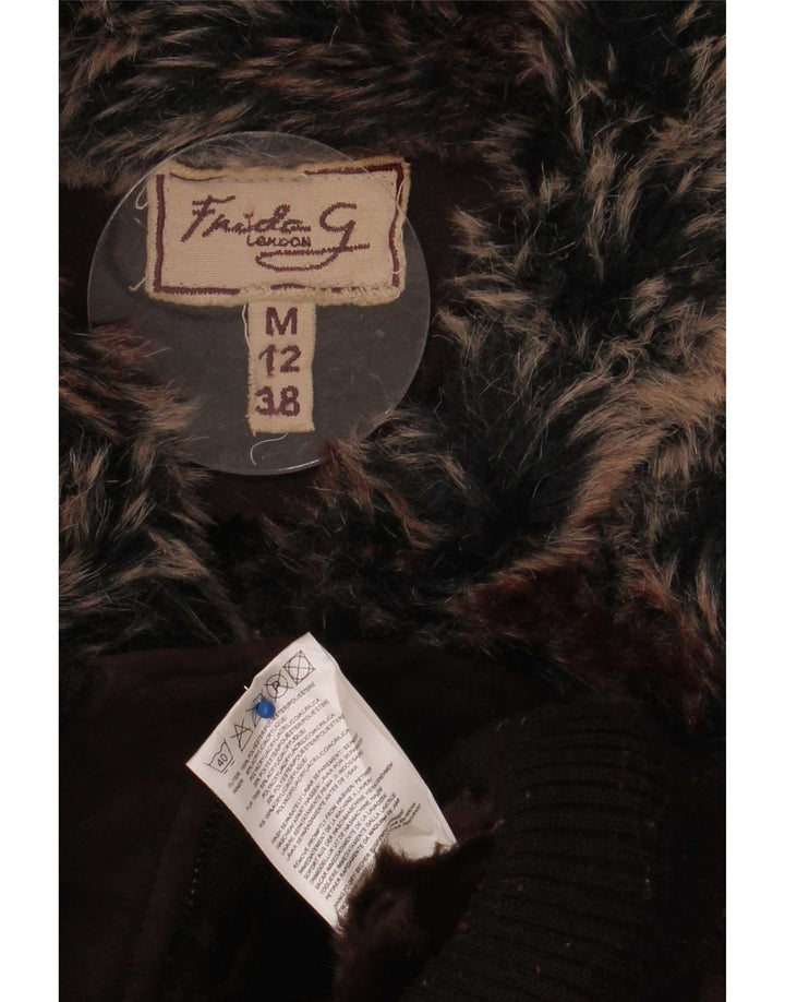 Vintage Γυναικείο Bomber Jacket UK 12 Medium Brown Polyester