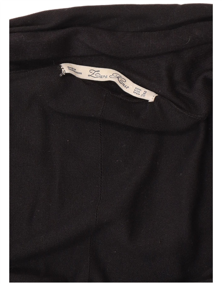 Zara Γυναικείο Ανοιχτό Ζακέτα UK 12 Medium Black