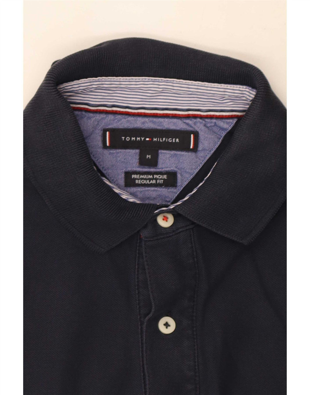 Tommy Hilfiger Ανδρικό πουκάμισο Polo με κανονική εφαρμογή, μεσαίο μπλε ναυτικό