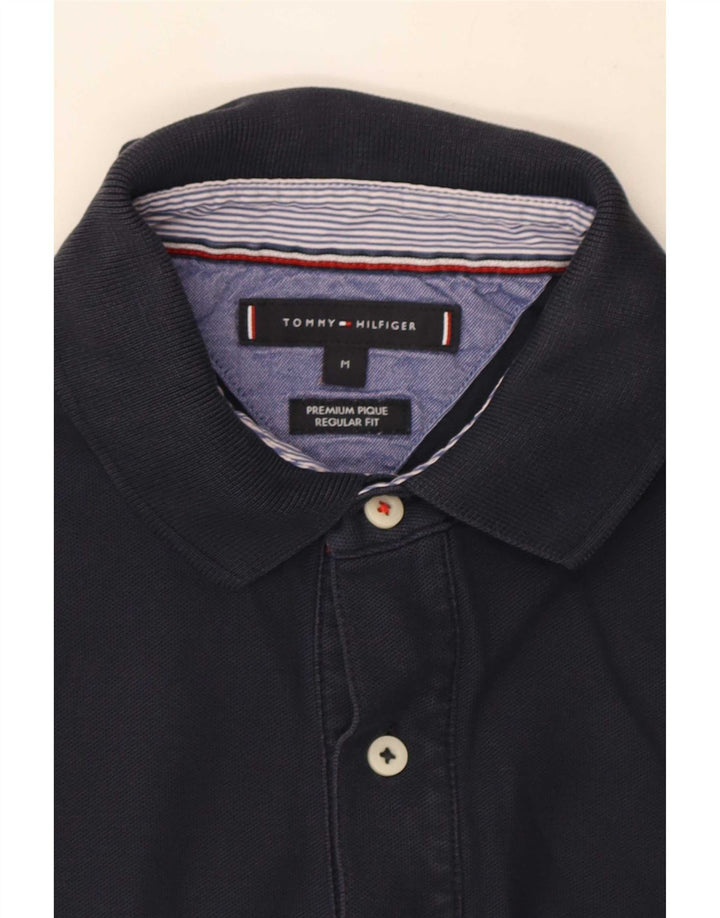 Tommy Hilfiger Ανδρικό πουκάμισο Polo με κανονική εφαρμογή, μεσαίο μπλε ναυτικό