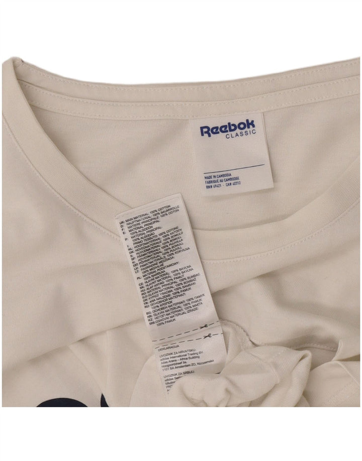 Μπλουζάκι Reebok Ανδρικό Κλασικό Γραφικό Τοπ Μεγάλο Λευκό Βαμβακερό