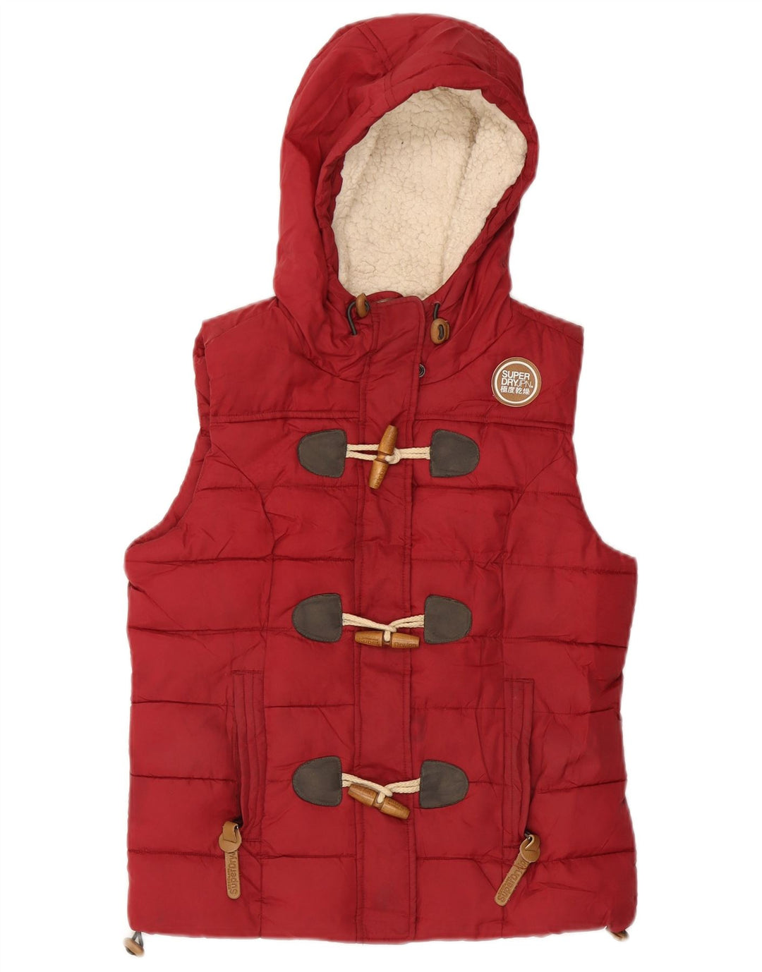 SUPERDRY Γυναικεία κουκούλα με επένδυση Gilet UK 10 Small Red Polyester