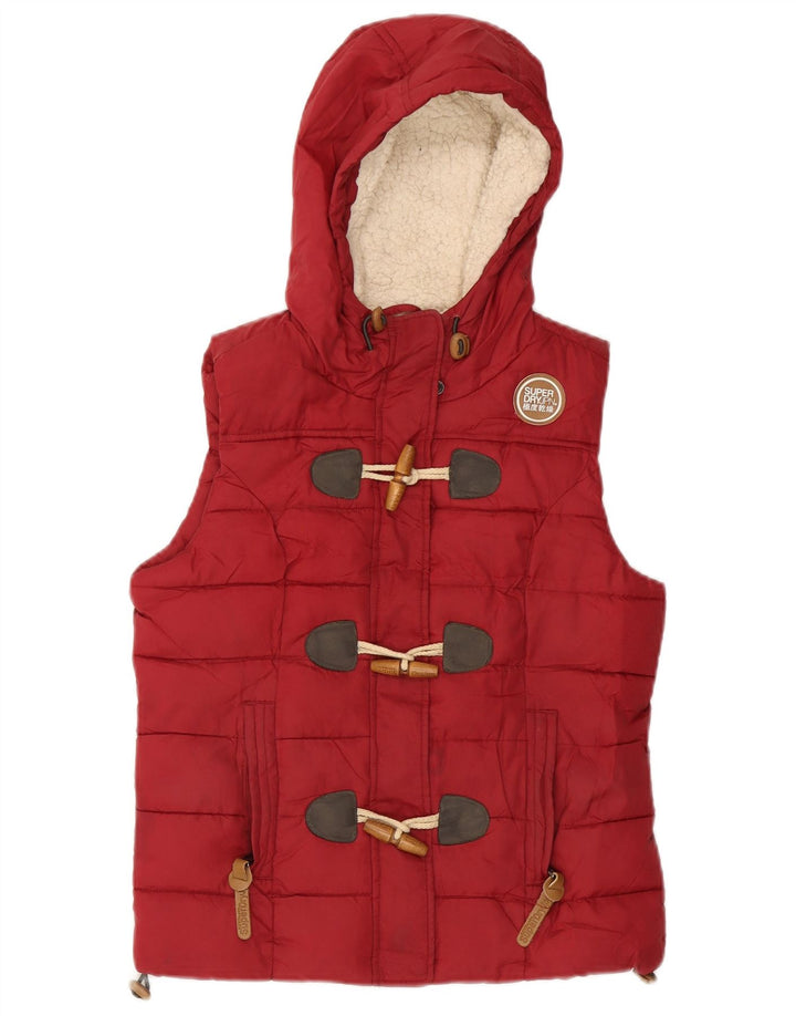 SUPERDRY Γυναικεία κουκούλα με επένδυση Gilet UK 10 Small Red Polyester
