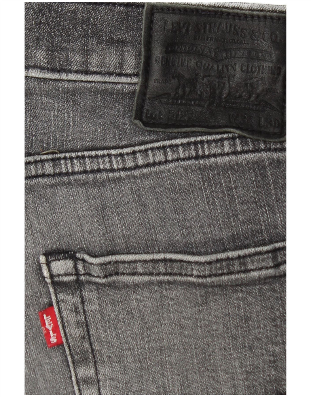 Levi's Mens 512 Slim Tapered Jeans W34 L30 Γκρι βαμβακερό